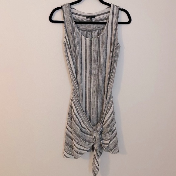 DREW Dresses & Skirts - DREW Striped Linen Blend Wrap Shift Dress S